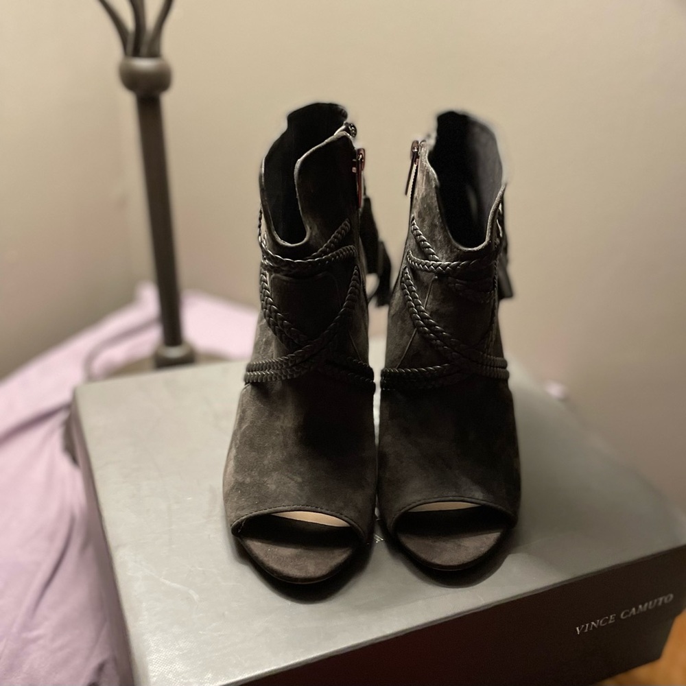 Vince Camuto high heel bootie -charcoal grey